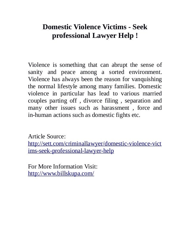 Domestic violence victims seek professional lawyer help