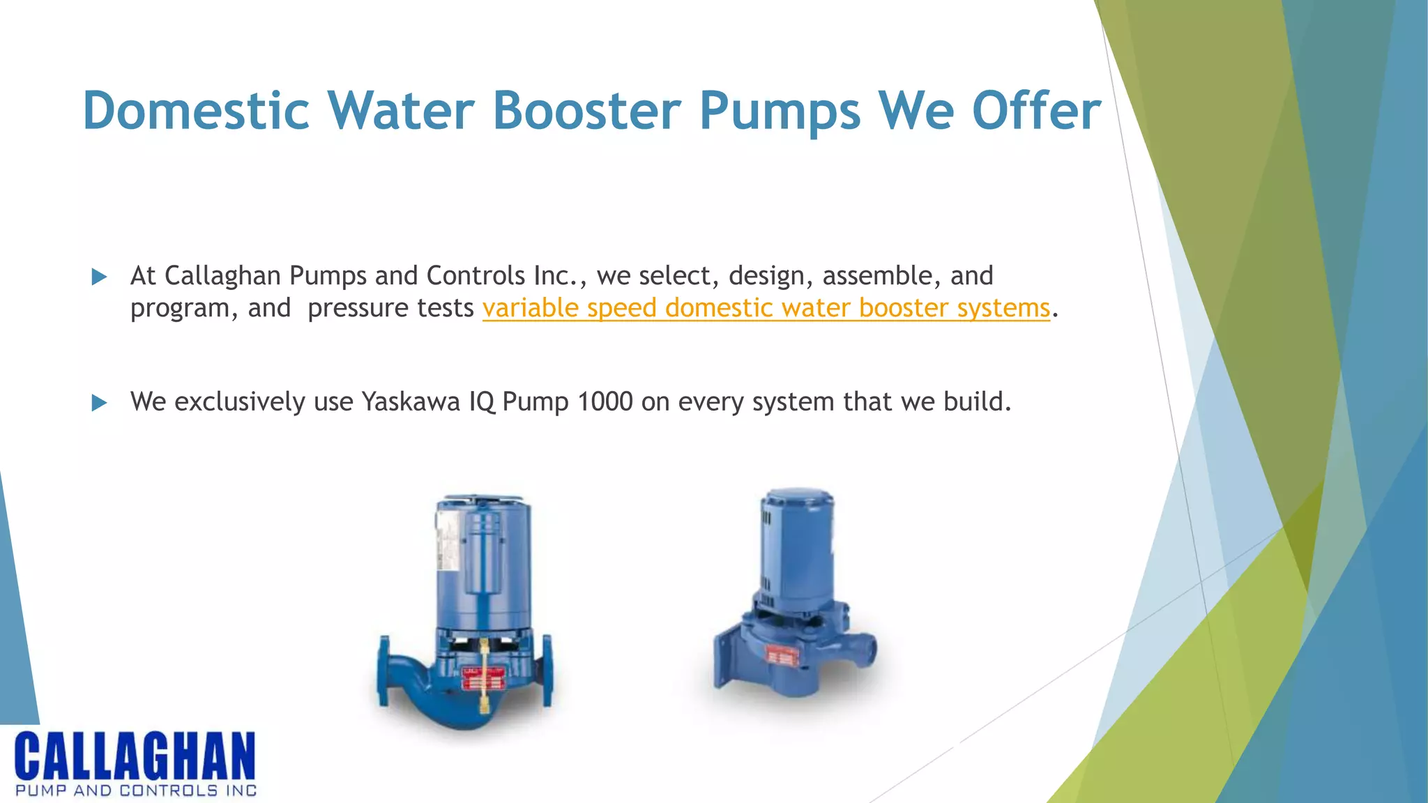 Domestic Water Pressure Booster Pumps and Systems PPT