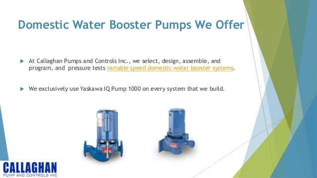 Water Booster Pump System Design