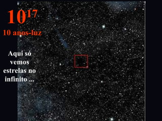 Aqui só
vemos
estrelas no
infinito ...
1017
10 anos-luz
 