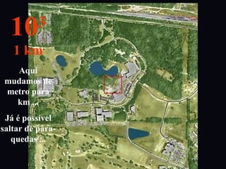 Aqui
mudamos de
metro para
km ...
Já é possível
saltar de pára-
quedas ...
103
1 km
 