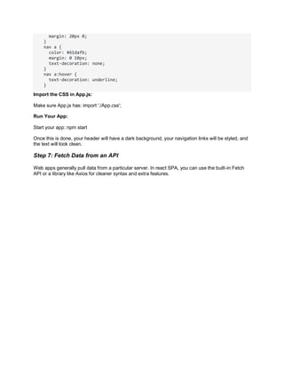 Dominance of React Single Page Application | PDF