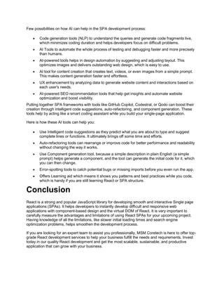 Dominance of React Single Page Application | PDF