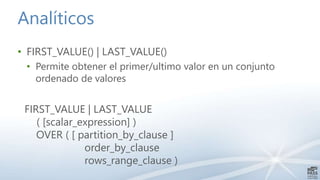 Dominando las funciones de ventana (window functions) en TSQL | PPTX