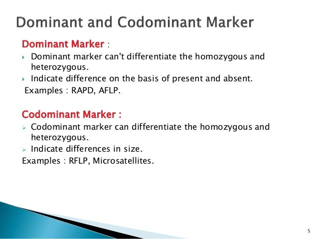 difference between codominant and dominant markers