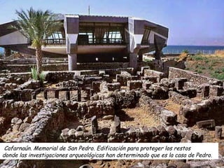 Cafarnaún. Memorial de San Pedro. Edificación para proteger los restos 
donde las investigaciones arqueológicas han determinado que es la casa de Pedro. 
 