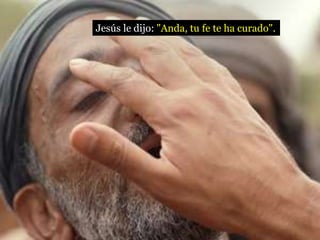 Jesús le dijo: "Anda, tu fe te ha curado".
 