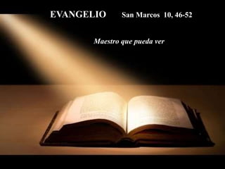 EVANGELIO San Marcos 10, 46-52
Maestro que pueda ver
 