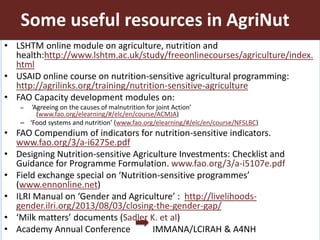 Harnessing the potential of livestock to improve nutrition of vulnerable populations: Technical guidance for program planning