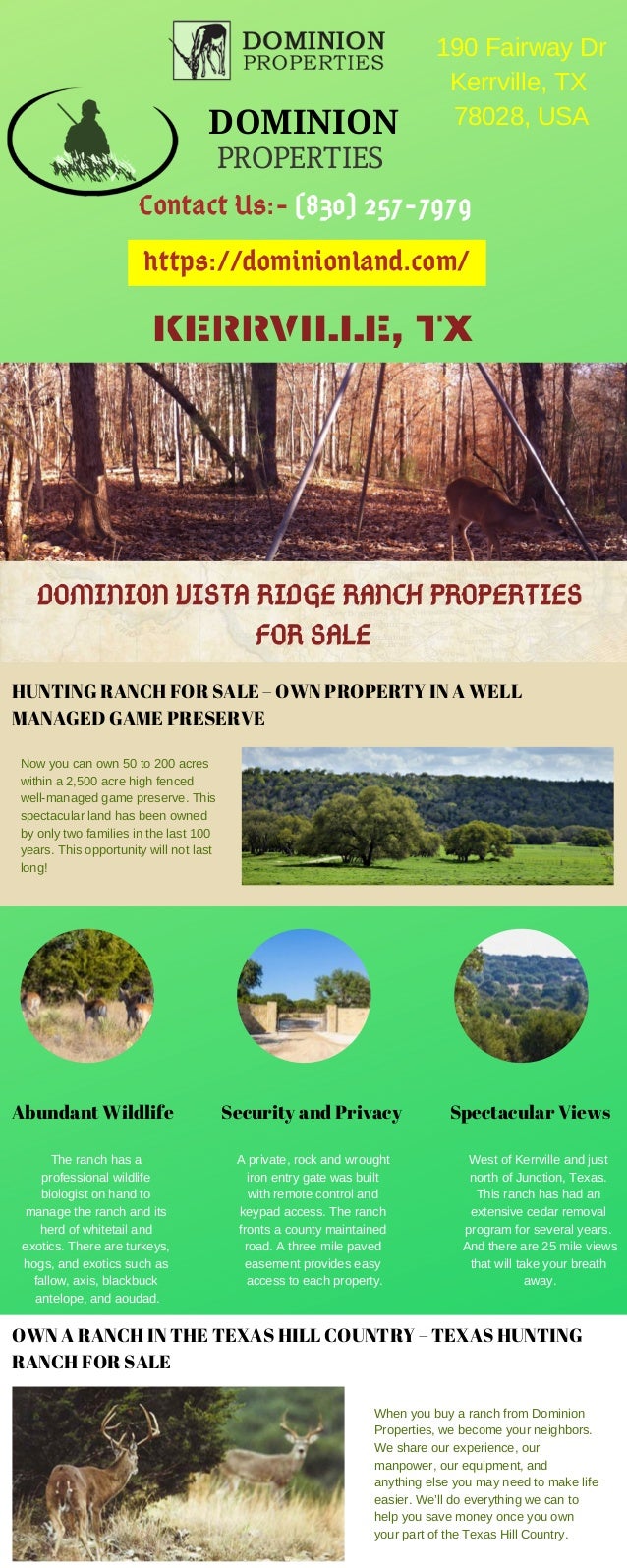 Texas Hill Country Hunting Properties Game Preserve Land For Sale