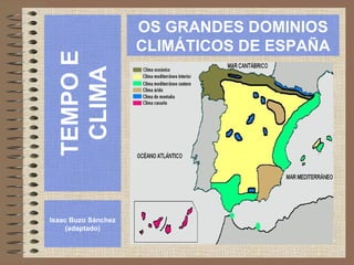TEMPO E CLIMA Isaac Buzo Sánchez (adaptado) OS GRANDES DOMINIOS CLIMÁTICOS DE ESPAÑA 