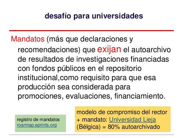 Buenas prácticas universitarias para comunicaciones científicas abiertas Un desafío para América Latina Slide 35