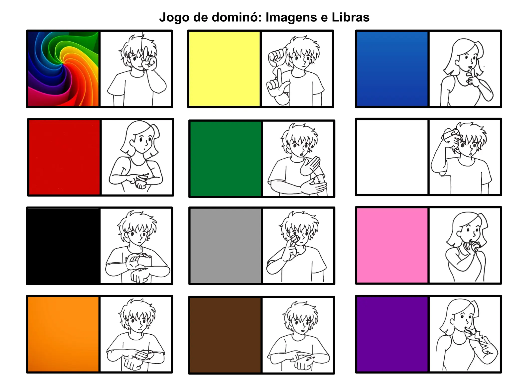 Jogo de dominó: Imagens e Libras