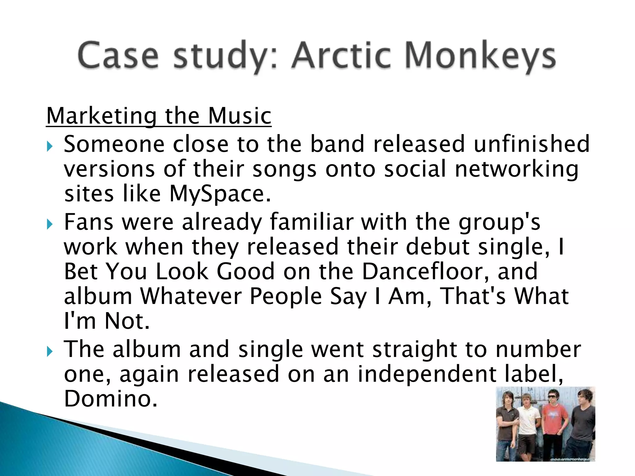 Domino has also made use of Web 2:0The site is constantly updated and linked to the label’s presence on social networking sites:FacebookMySpaceYouTubeTwitterThis makes it easier to find, sample and buy the music.Web presence: Domino is actively moving with its target audience