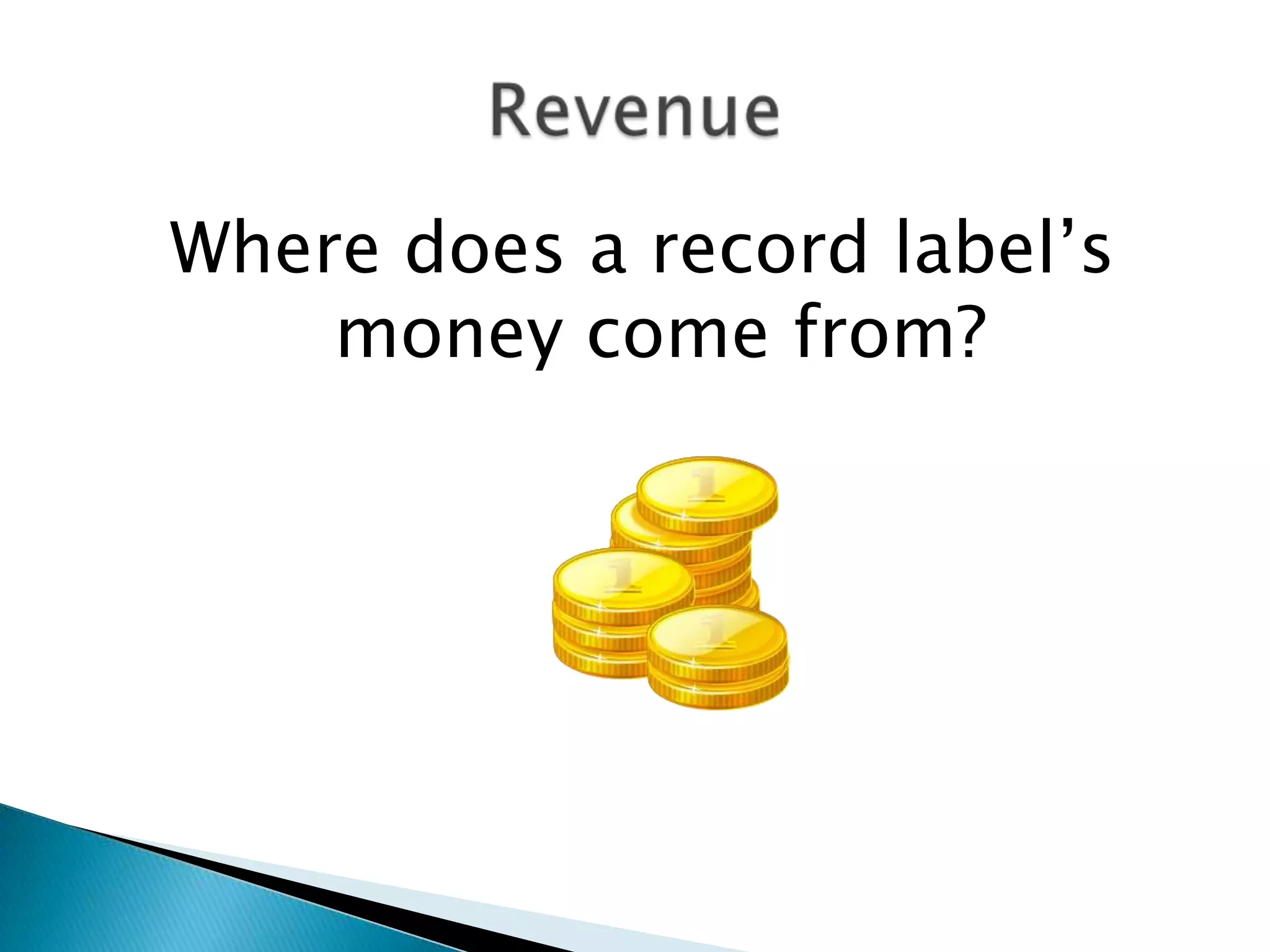 Where does a record label’s money come from?Revenue