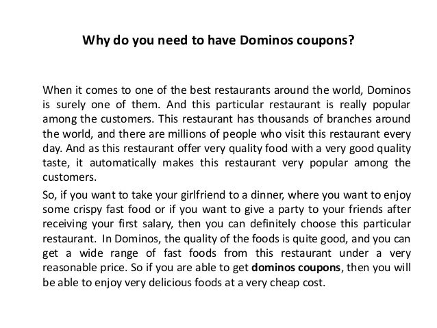 Coupon code for dominos online