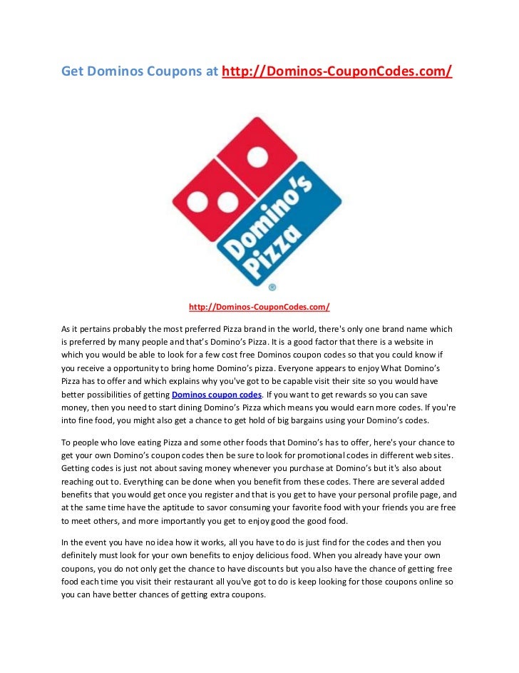 Dominos coupon codes