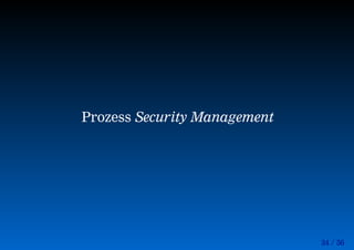 34 / 56
Prozess Security Management
 