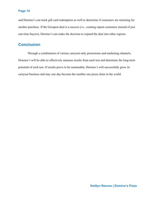 Domino's direct marketing campaign | IMC 616