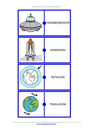 GENERADOR DE DOMINÓS ARASAAC
Autor pictogramas: Sergio Palao Procedencia: ARASAAC (http://catedu.es/arasaac/) Licencia: CC (BY-NC-SA)
www.margarigela.blogspot.com