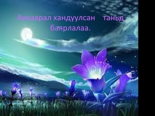 Анхаарал хандуулсан таньд
баярлалаа.

 