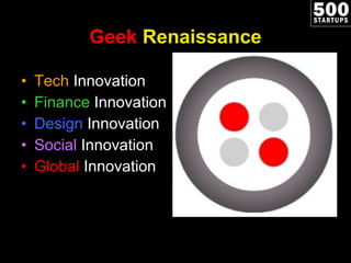 Geek  Renaissance Tech  Innovation Finance  Innovation Design  Innovation Social  Innovation Global  Innovation 