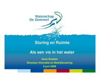 Sturing en Ruimte

  Als een vis in het water
            Henk Roelofs
Directeur Innovatie en Bedrijfsvoering
              9 juni 2009
 