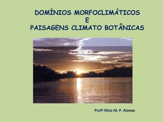 DOMÍNIOS MORFOCLIMÁTICOS
              E
PAISAGENS CLIMATO BOTÂNICAS




               Profª Nilza M. P. Alonso
 