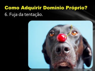 6. Fuja da tentação.
Como Adquirir Domínio Próprio?
 