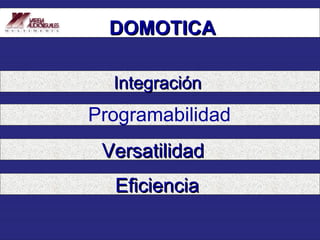 Integración DOMOTICA Programabilidad Versatilidad Eficiencia 