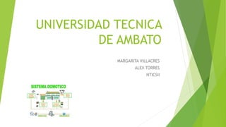 UNIVERSIDAD TECNICA
DE AMBATO
MARGARITA VILLACRES
ALEX TORRES
NTICSII
 
