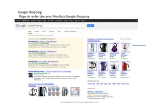 Google Shopping
Page de recherche avec Résultats Google Shopping
laurent@peyrat.fr & horard@hoyado.com
 