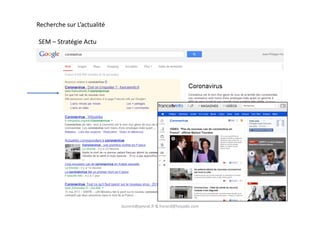 Recherche sur L’actualité
SEM – Stratégie Actu
laurent@peyrat.fr & horard@hoyado.com
 