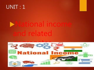 UNIT : 1
National income
and related
aggregates
 