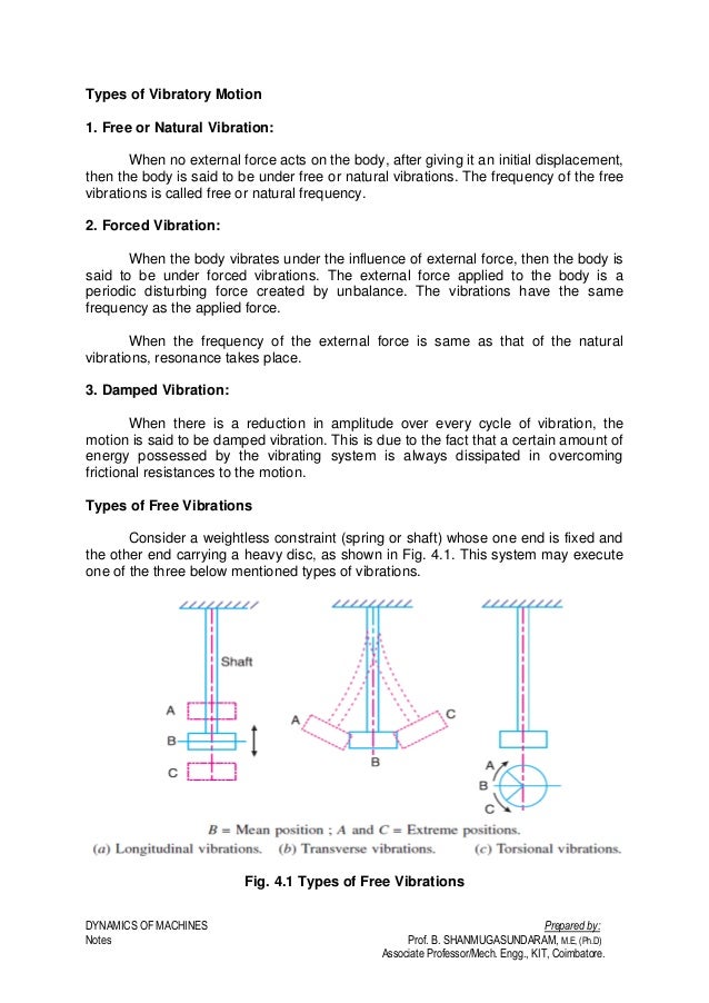 DYNAMICS OF MACHINES UNIT 3&4 BY Mr.P.RAMACHANDRAN/AP/MECH/KIT/CBE