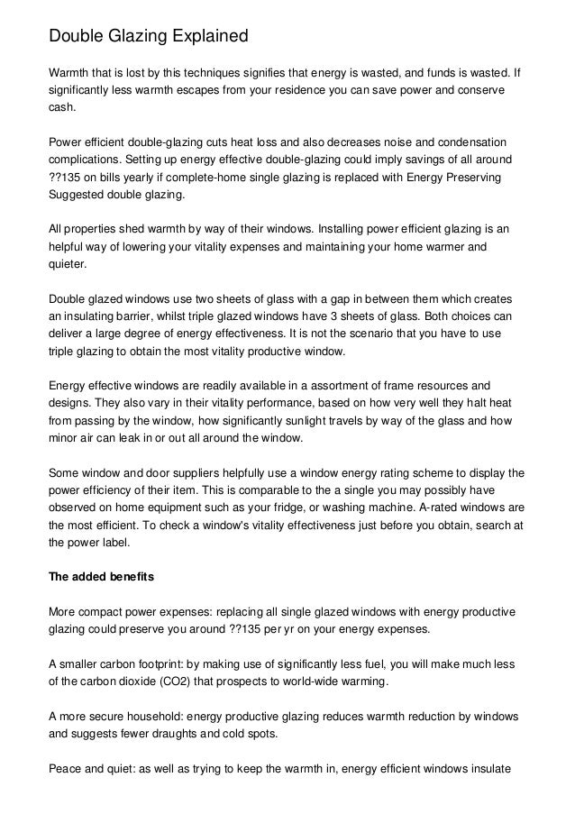 Double Glazing Explained