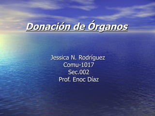 Donación de Órganos Jessica N. Rodríguez  Comu-1017 Sec.002 Prof. Enoc Díaz 