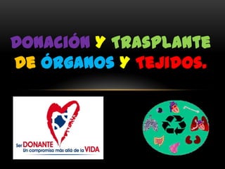 Donación Y Trasplante
De Órganos Y Tejidos.
 