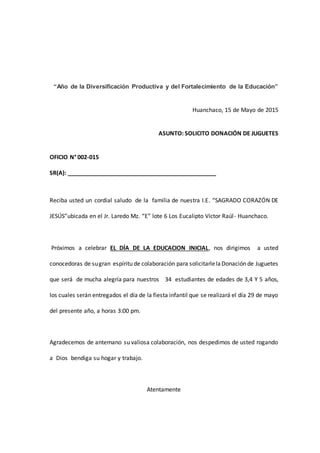 Modelo De Oficios Para Donaciones