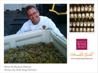 Wine #3 Muscat Ottonel

Grown by Chef Greg Schnorr

 