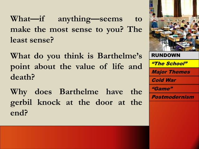 Donald Barthelme And Post Modernism | PPT