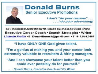 Donald Burns / Senior Executive Promotions