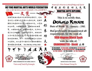 Donald Kinnie Grandmaster of Martial Arts Ng Ying Kung Fu