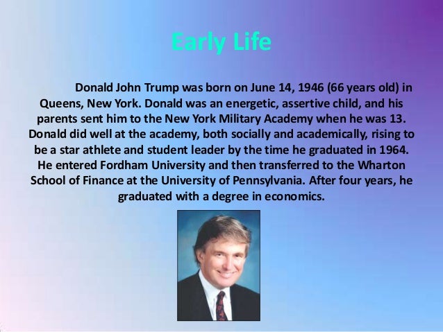 What is a brief bio of Donald Trump?