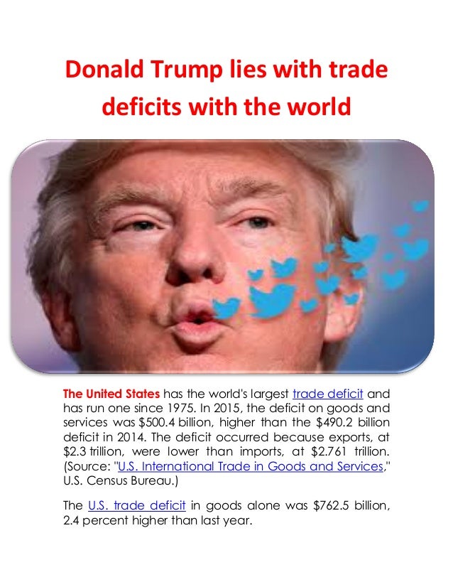 trade deficits The us trade deficit with china topped $375 billion last year it sounds like a scary number us consumption of durable goods was about $15. trade deficits The us trade deficit with china topped $375 billion last year it sounds like a scary number us consumption of durable goods was about $15.
