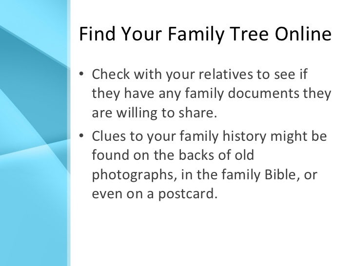 Find Your Family Tree Online
