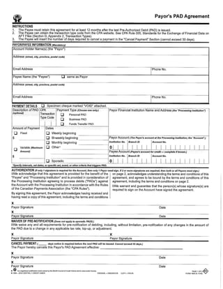 Donate: agreement form to authorize automatic debit