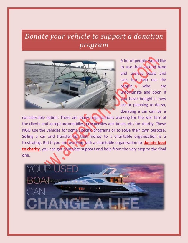 Donate boat to charity