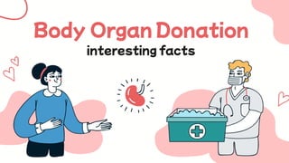 Body Organ Donation
interesting facts
 