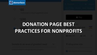 DONATION PAGE BEST
PRACTICES FOR NONPROFITS
 